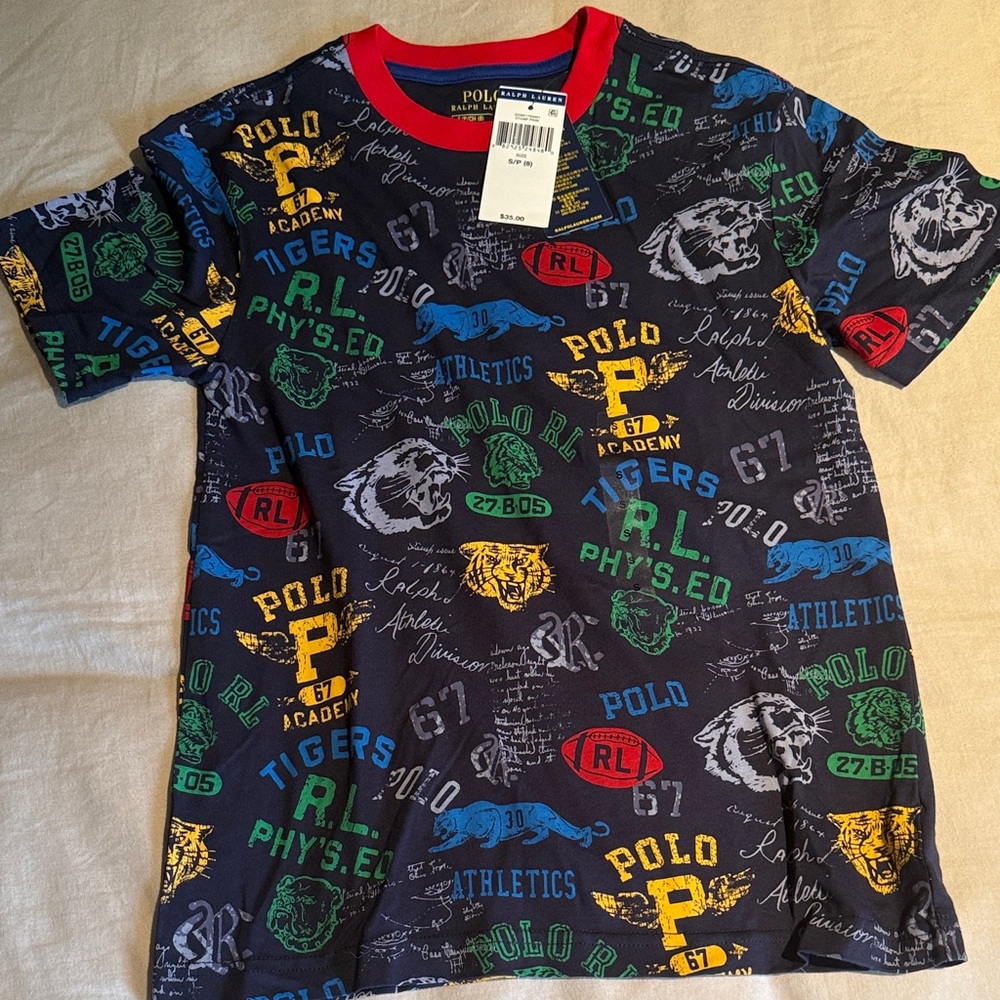Ralph Lauren Kids Polo Graphic Tee - Navy, Red, Green, Yellow